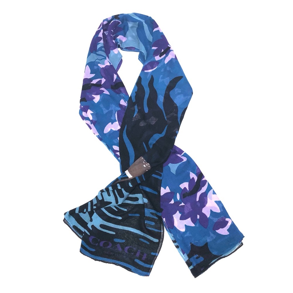 Coach New York animal print scarf 54”x74”